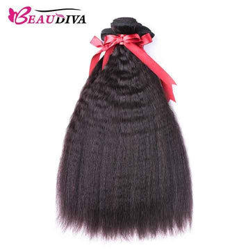 Beaudiva Kinky Straight 3 Bundles Deal Brazilian Virgin Human Hair